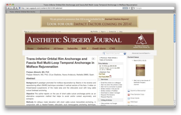 Pierjean Albrecht Aesthetica Surgery Journal